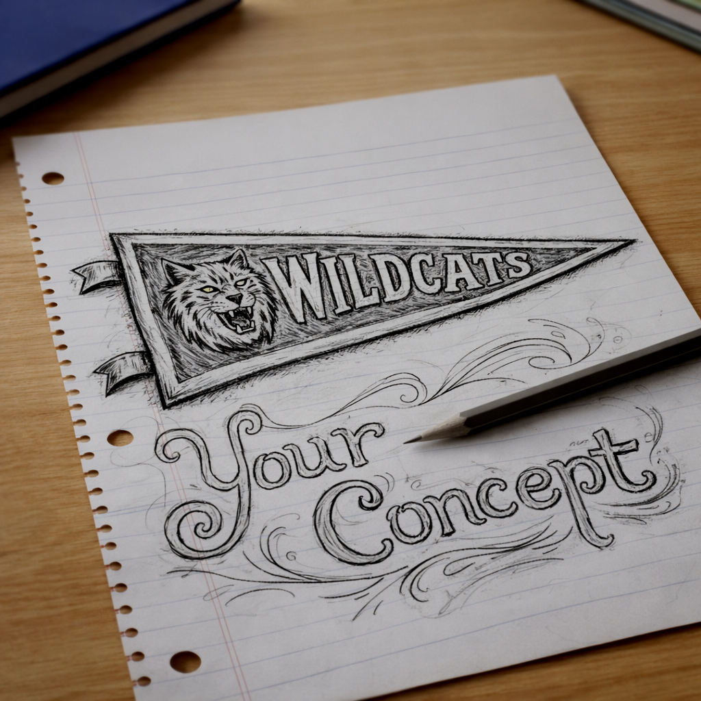 Custom tee design sketch